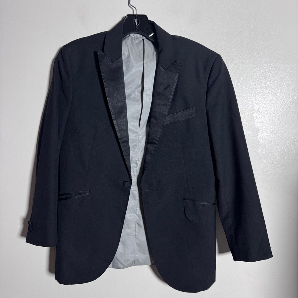 Thick As Thieves Tuxedo Jacket Boys Black Solid Peak Lapel Single Vent Formal